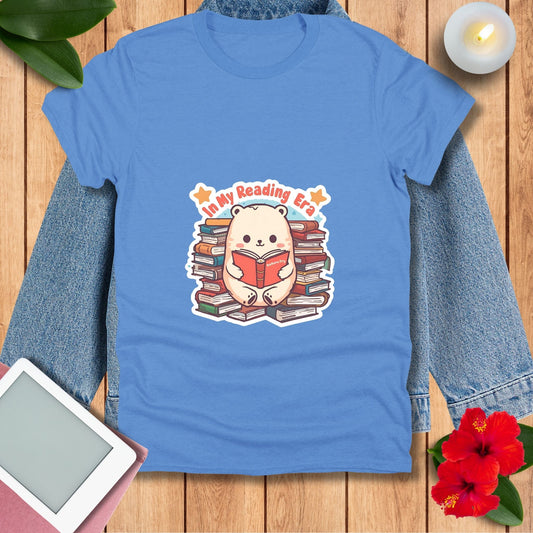 T-Shirt — Cute Reading Hedgehog Graphic Tee (“In My Reading Era”)