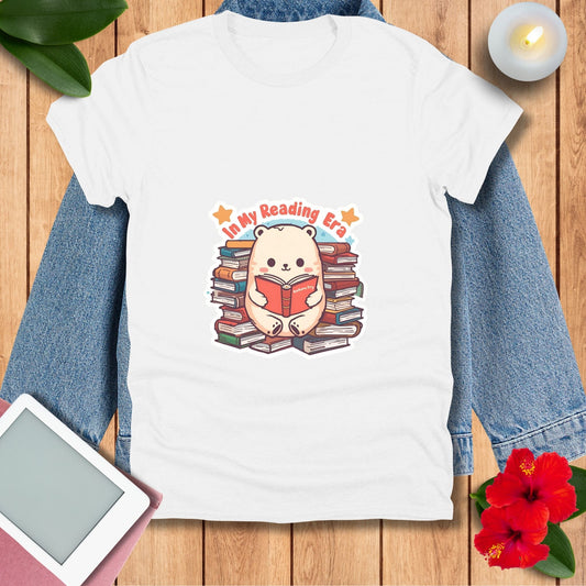T-Shirt — Cute Reading Hedgehog Graphic Tee (“In My Reading Era”)